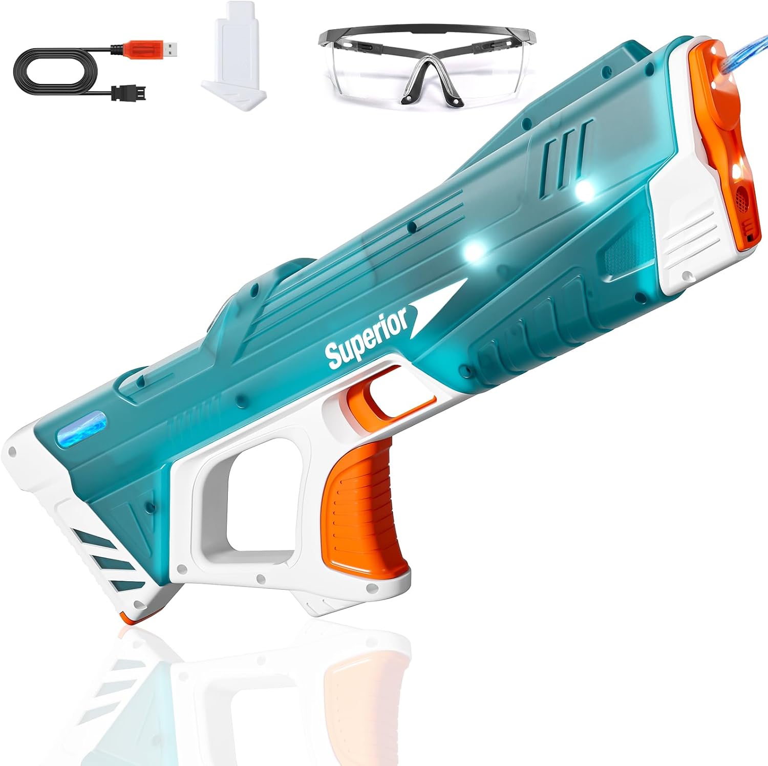 Skirfy Electric Water Gun for Adults Kids, Powerful Automatic Squirt Gun, High Powered Shooting 100+ Blasts, Strongest Auto Water Blaster, Long Range, Pool Outdoor Water Toy Game