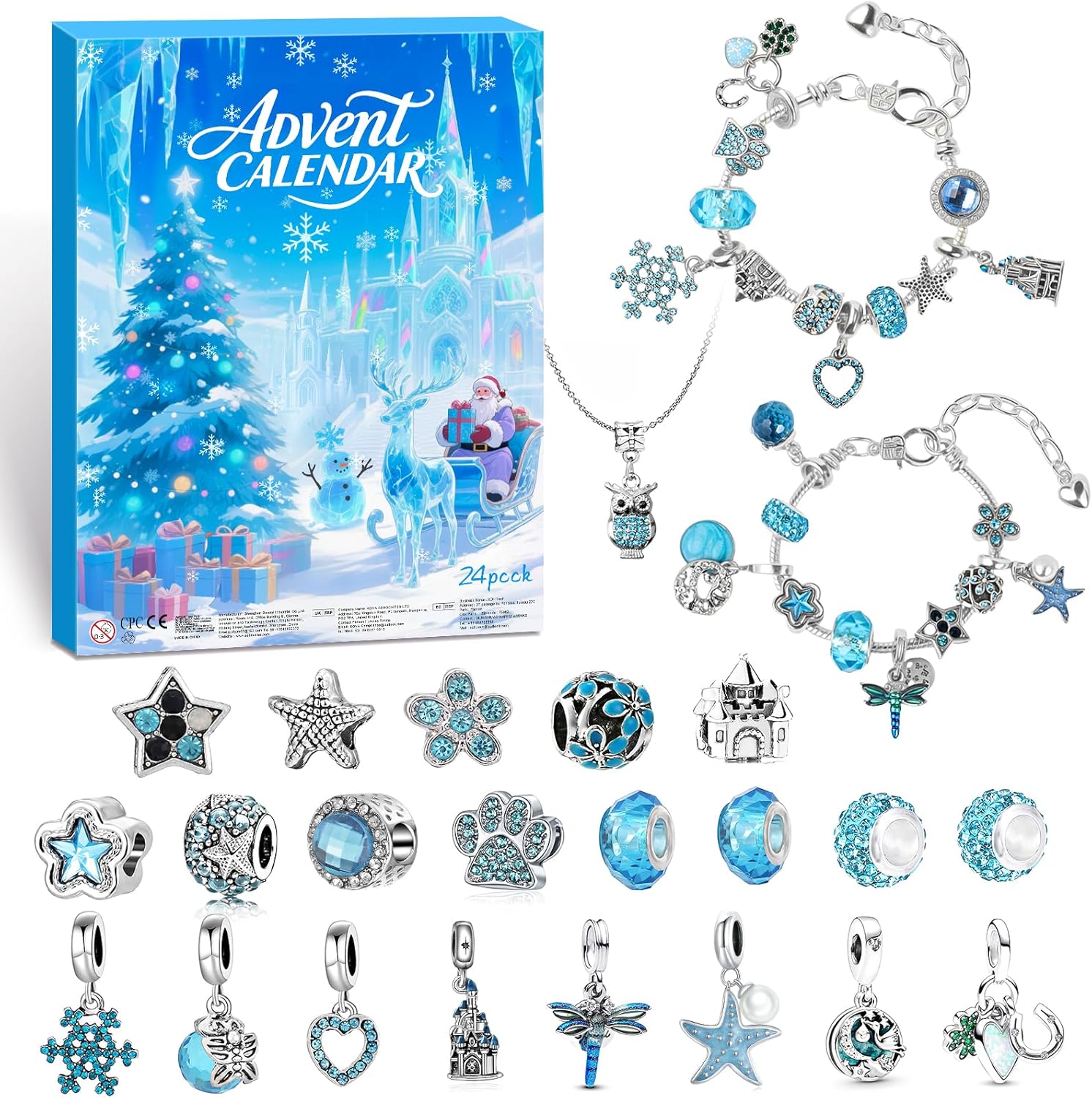 Advent Calendar 2026 for Girls,24 Days Countdown DIY Jewelry Advent Calendar with Bracelets ,Necklace & Charm Christmas Birthday Party Gift for Kids Teens