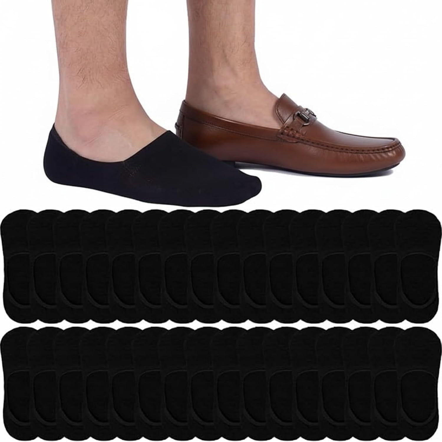 16 Pairs Mens No Show Socks Non Slip Low Cut Cotton Socks Casual Invisible Thin Sock for Loafer Flat Boat