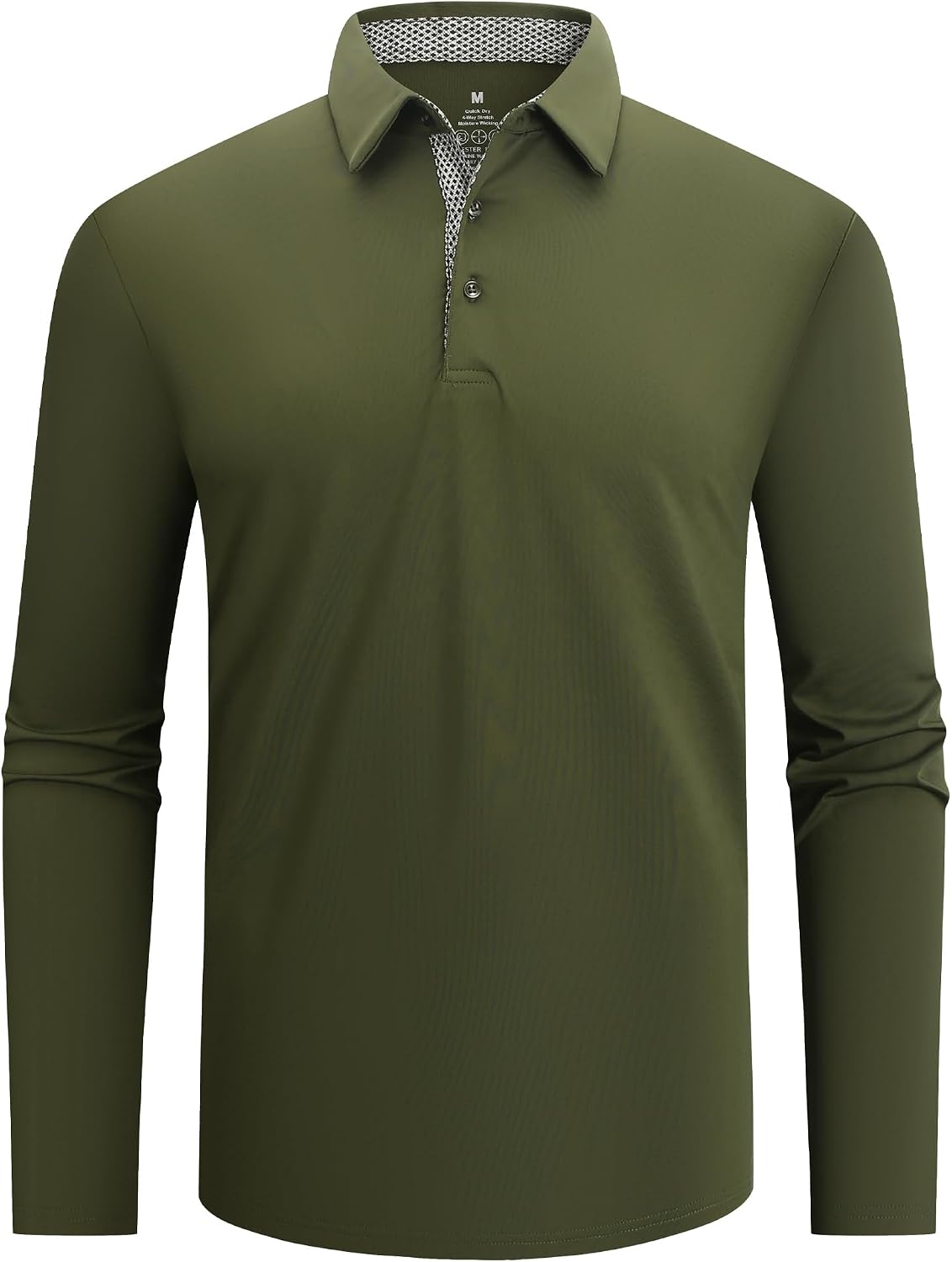 Alex Vando Mens Long Sleeve Golf Shirts Breathable Dry Fit Polo Shirt
