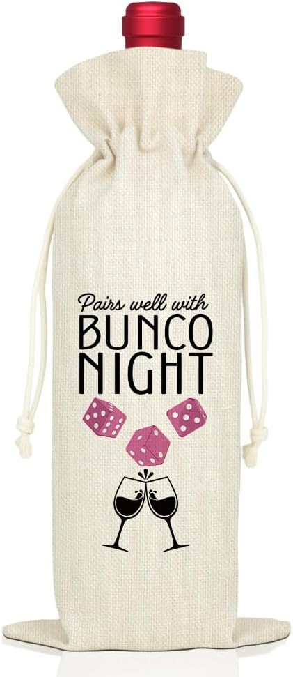 AGMDESIGN Pairs Well With Bunco Night Wine Bag Bunco Game Prize Party Decor