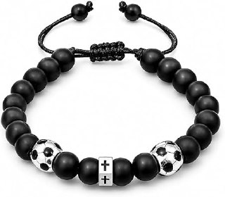 Soccer Cross Beaded Bracelet