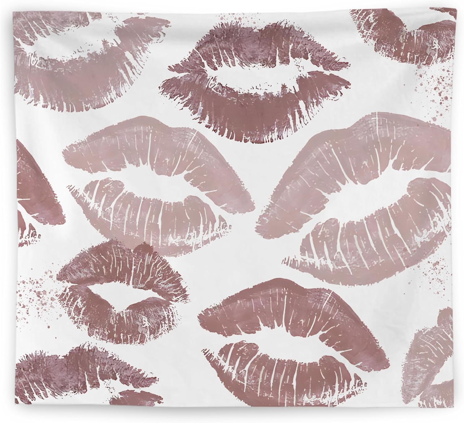 WNAGT Trendy Black and White Kiss Lips Tapestry Wall Hanging, Funky Makeup Wall Decor, Fashion Aesthetic Wall Blanket Decor for Girls Room College Dorm Makeup Room Beauty Room, 50x60 Inch