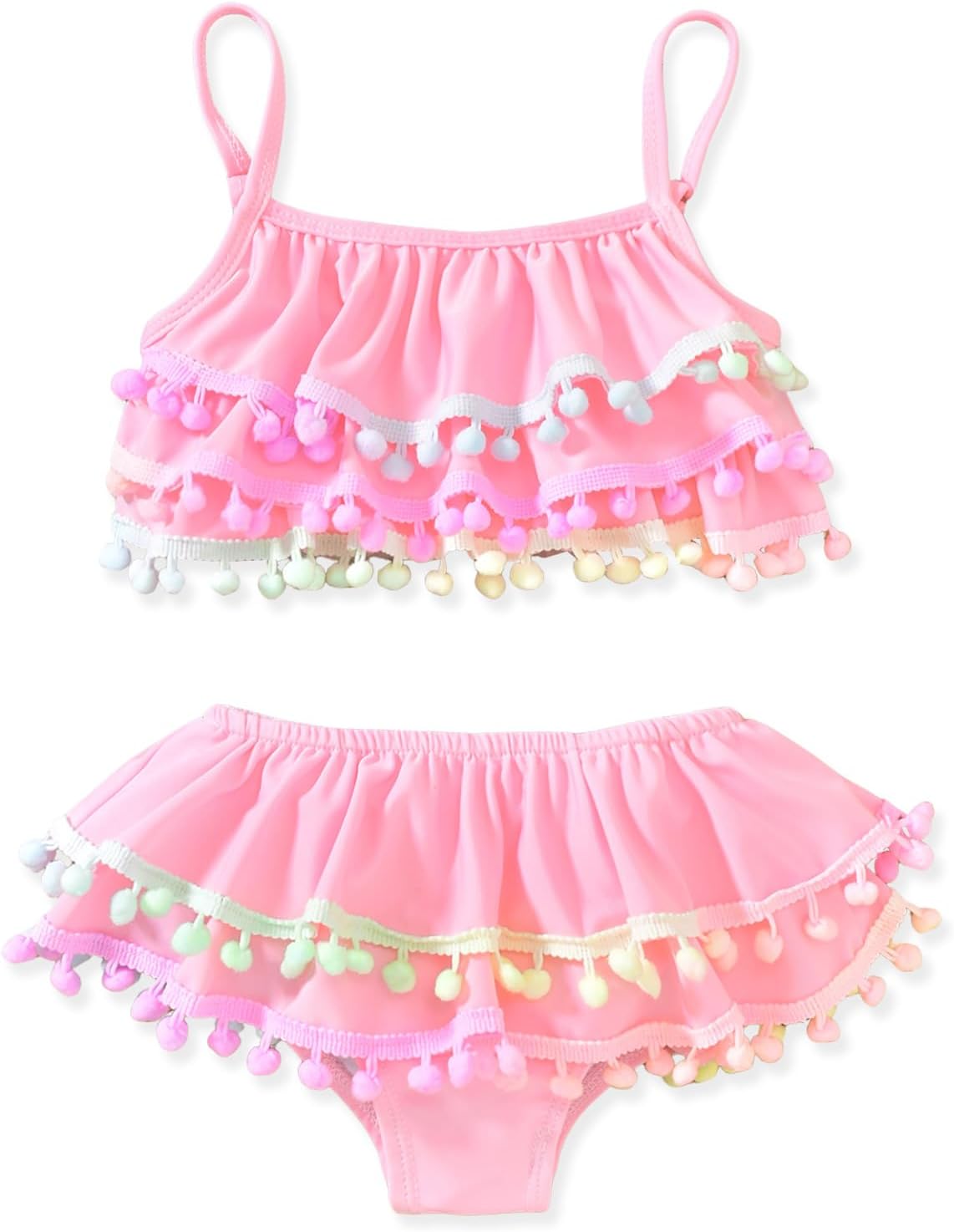 Aalizzwell Toddler Girls Adjustable Strap Swimsuit with Tassels