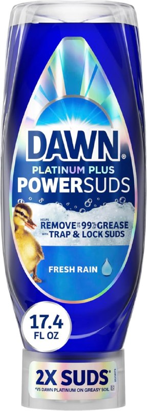 Dawn Platinum Plus PowerSuds Liquid Dish Soap, 17.4 oz. EZ-Squeeze Bottle