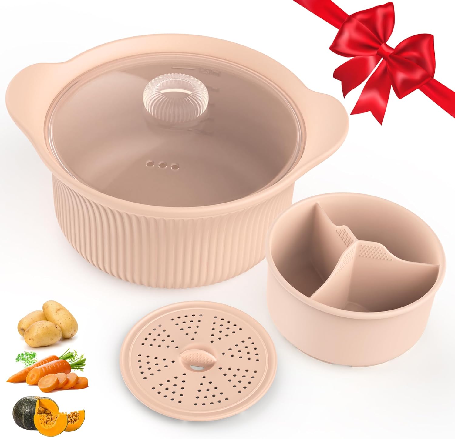 Silicone Microwave Steamers (Pink)