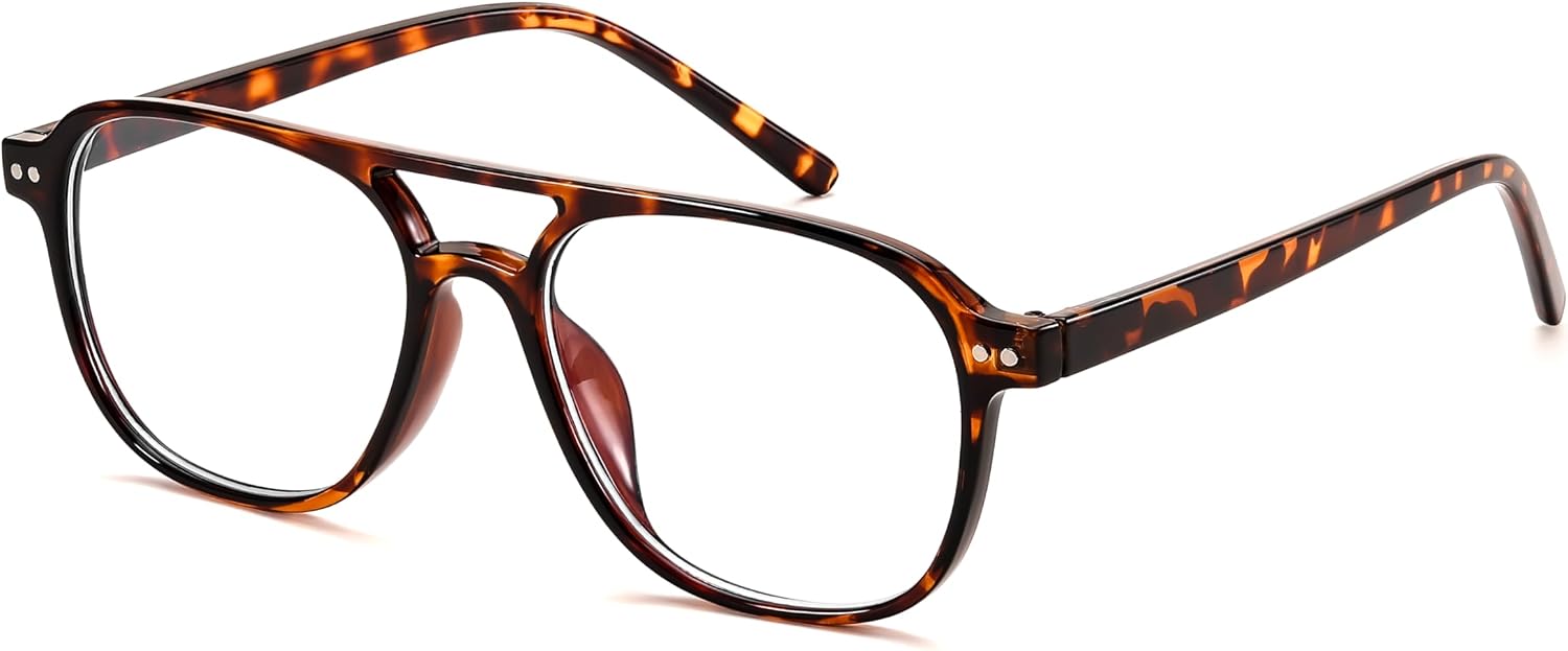 FEISEDY Blue Light Blocking Glasses Women Men Square Computer Lightweight Pilot Glasses Anti Eyestrain & UV Glare B0141