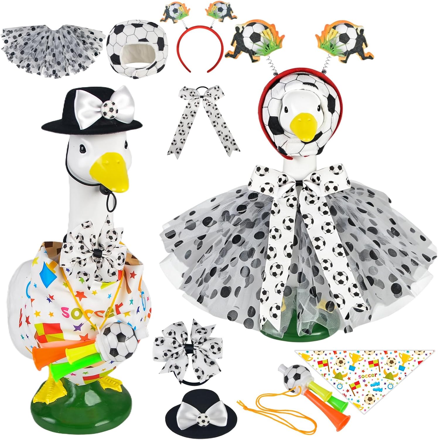 2Sets World Soccer Cup Porch Goose Outfits-Soccer Theme Porch Goose Clothes