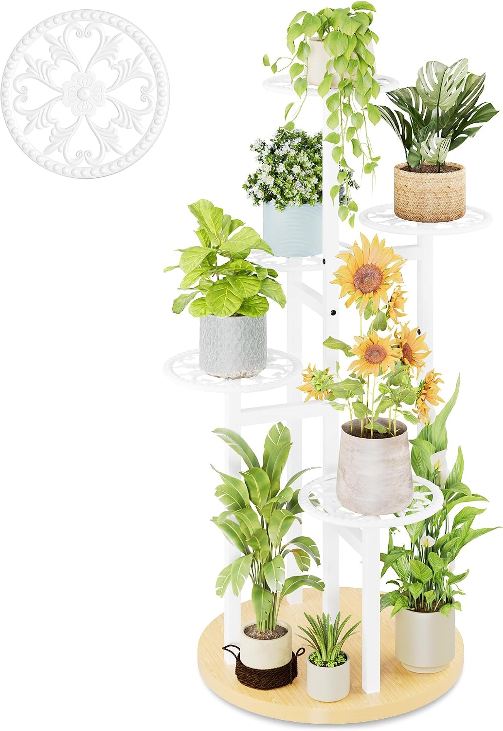 5-Tier Corner Plant Stand,Indoor Flower Pot Display Shelf for Living Room