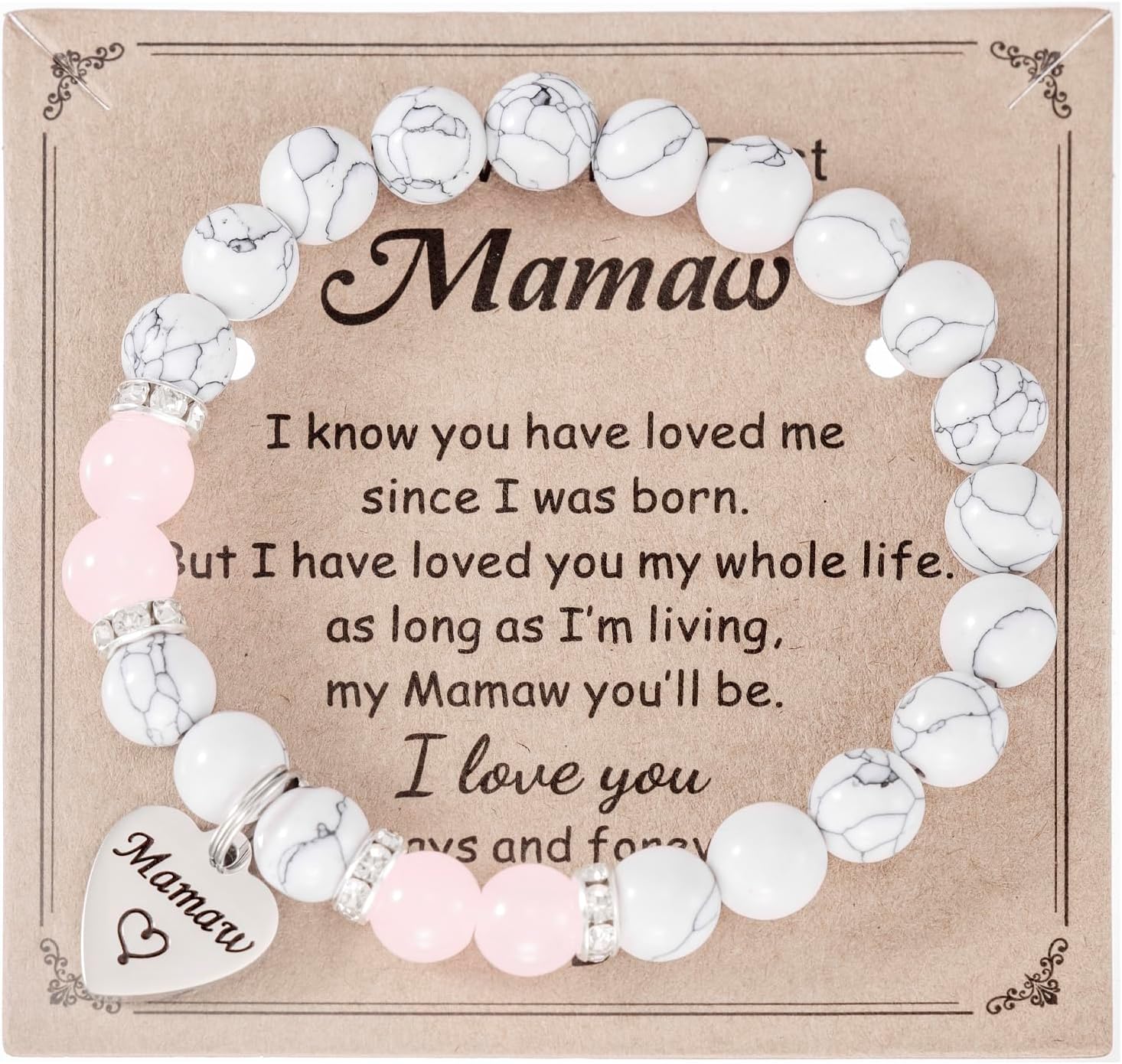 HUTIMY Mamaw Gifts Bracelet for Mothers Day Grandma from Grandkids Birthday Best Easter Gift for Mamaw