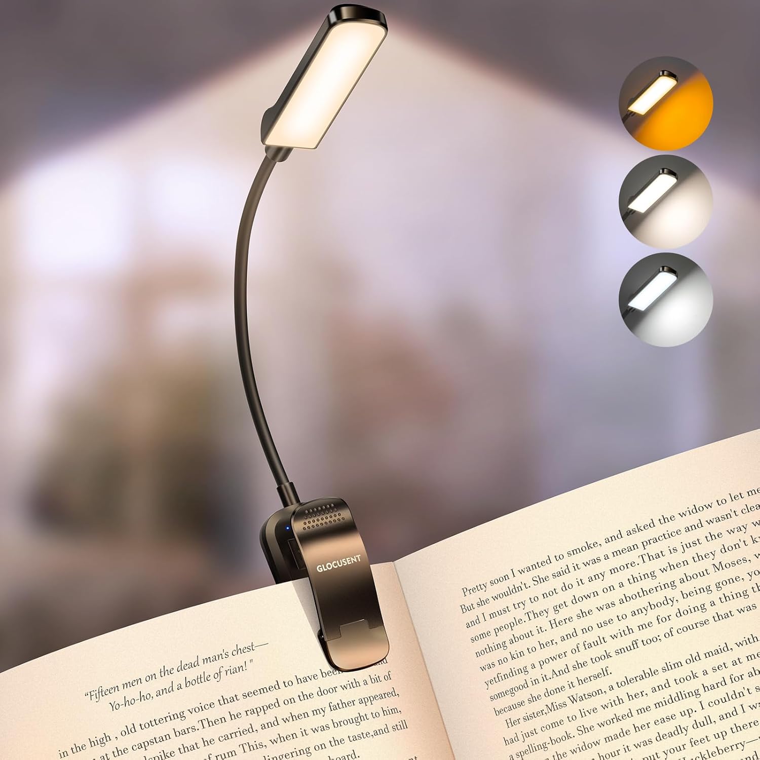 Glocusent 13 LED Book Lights for Reading at Night, Gifts for Book Lovers