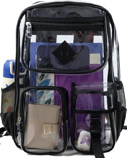 Clear PVC Backpack Heavy Duty See Through School Bookbag