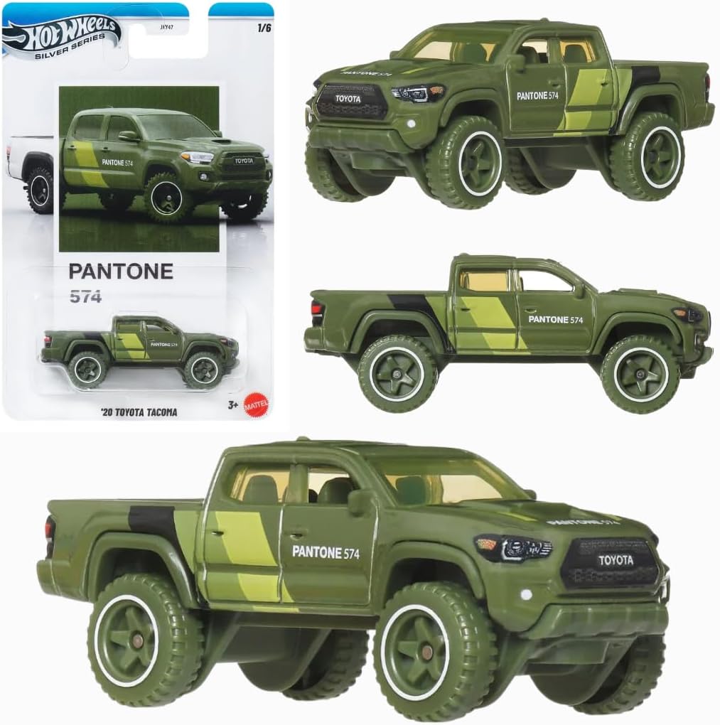 Hot Wheels Silver Series '20 Toyota Tacoma Die Cast Car, Pantone Green, 1:64 Scale, 1/6