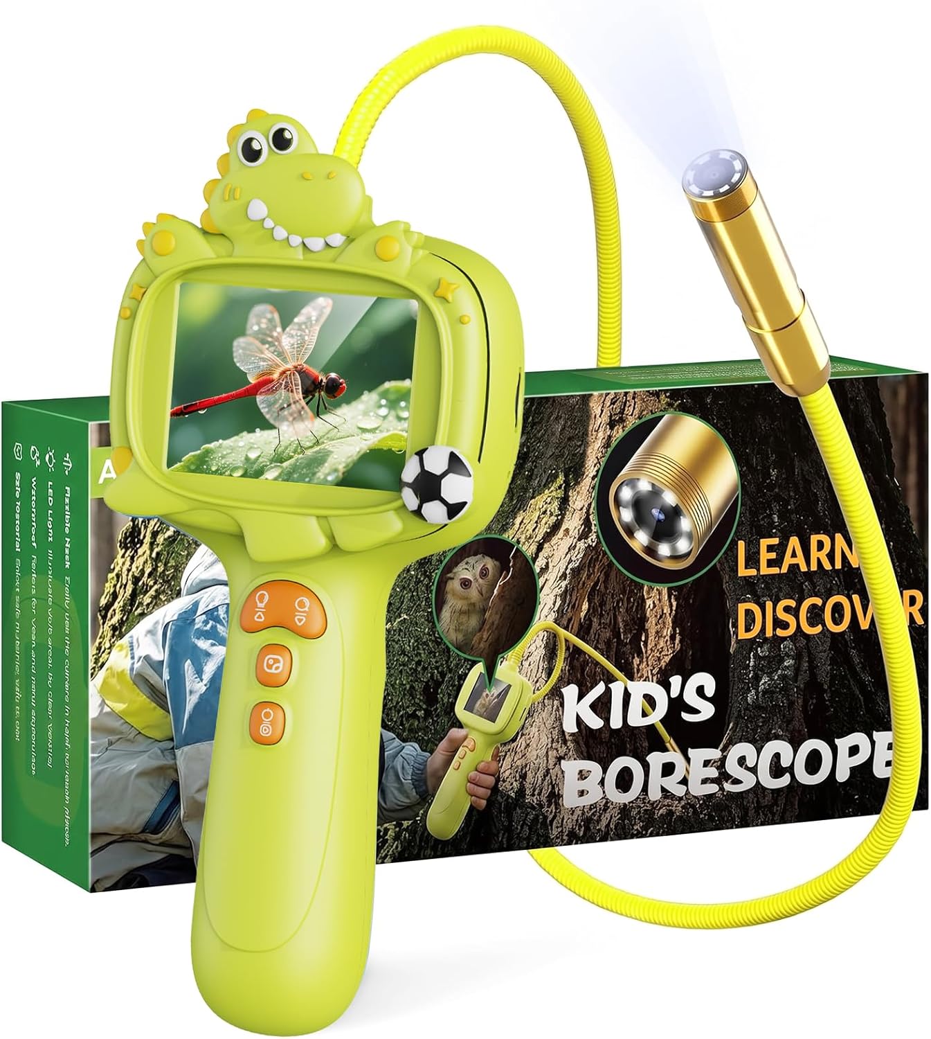 Kids Borescope Camera Toy with Light -STEM Science Educational Toy for 3 4 5 6 7 8 Years Old Boys & Girls Birthday Gift-Discovery & Exploration Toddler Young Child-650mAh Battery Included