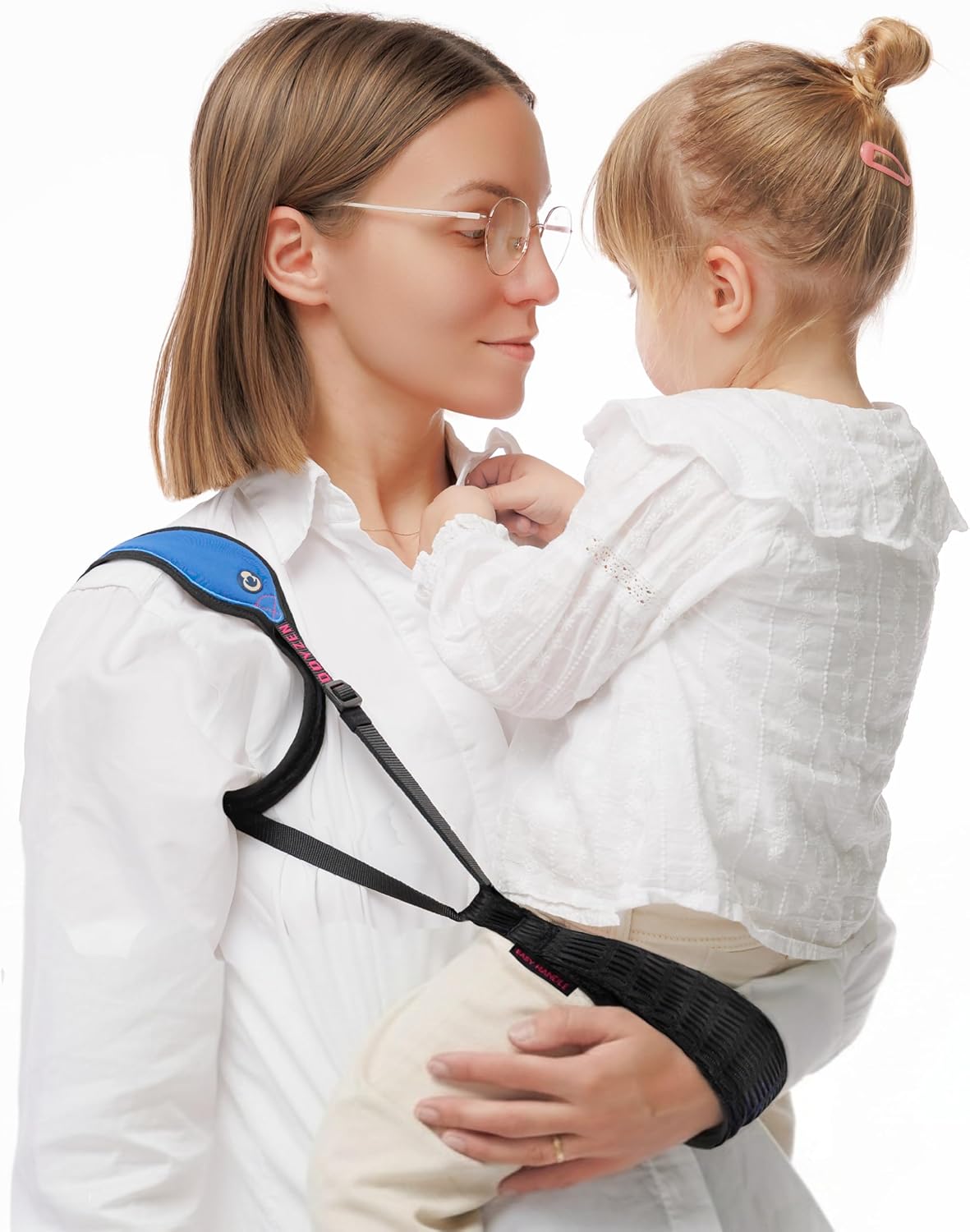 Kiddyzen Easy Handle Adjustable Child Carrying Aid for Parents Holding Infant & Toddler – Ergonomic Shoulder & Arm Sling, Unique Support Design, Pocket-Size, Travel-Friendly