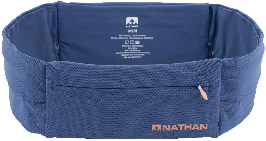 Nathan Zipster Running Belt for Men and Women, Bounce Free Waist Pack, Running Fanny Pack Women, Pockets with Zippers, Fits All iPhones