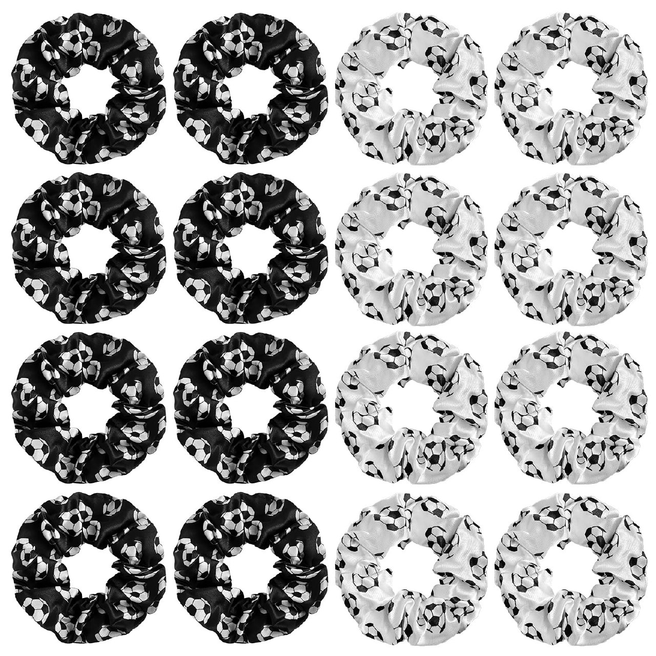 AXEN 16PCS Soccer Hair Scrunchies, Sport Elastics Hair Ties Silk Scrunchies for Cheerleading Sports Fans