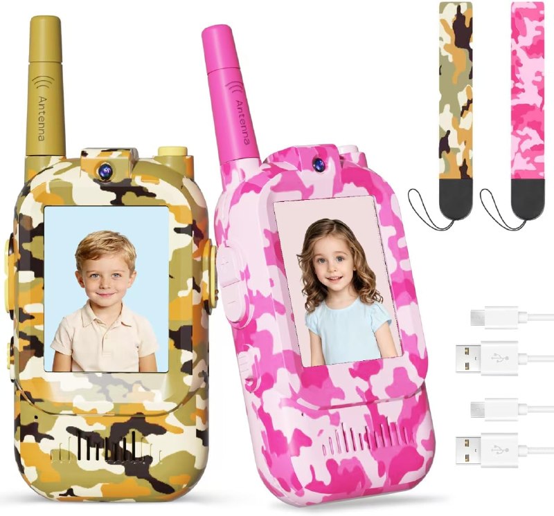 GamiAcces Video Walkie Talkies for Kids with Camera, Rechargeable