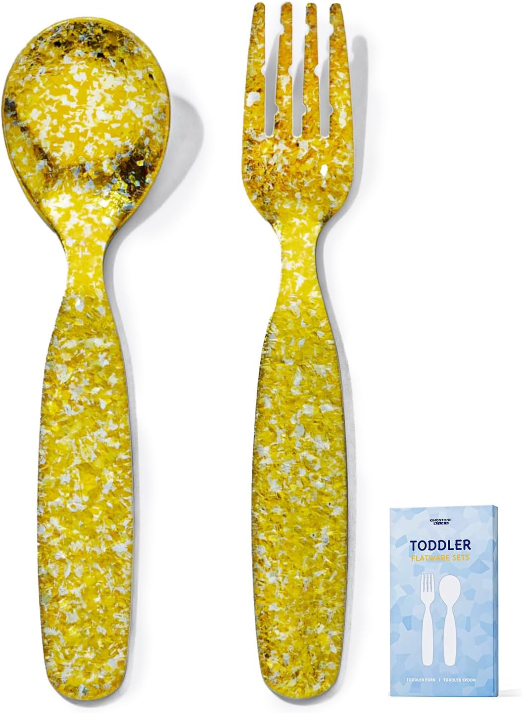 Pure Titanium Toddler Utensils Set, 2-Piece Fork and Spoon Set