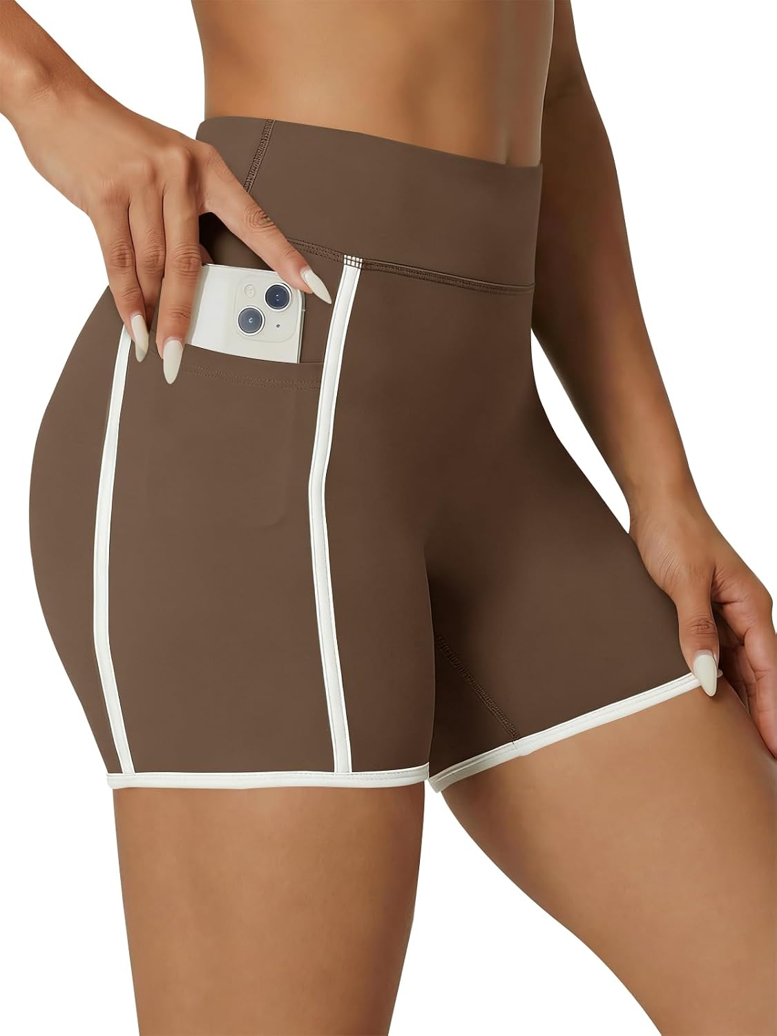 Aoysky Womens Buttery Soft Workout Biker Shorts with Pockets Spandex High Waisted Athletic Running Yoga Shorts